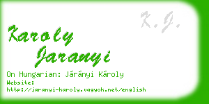 karoly jaranyi business card